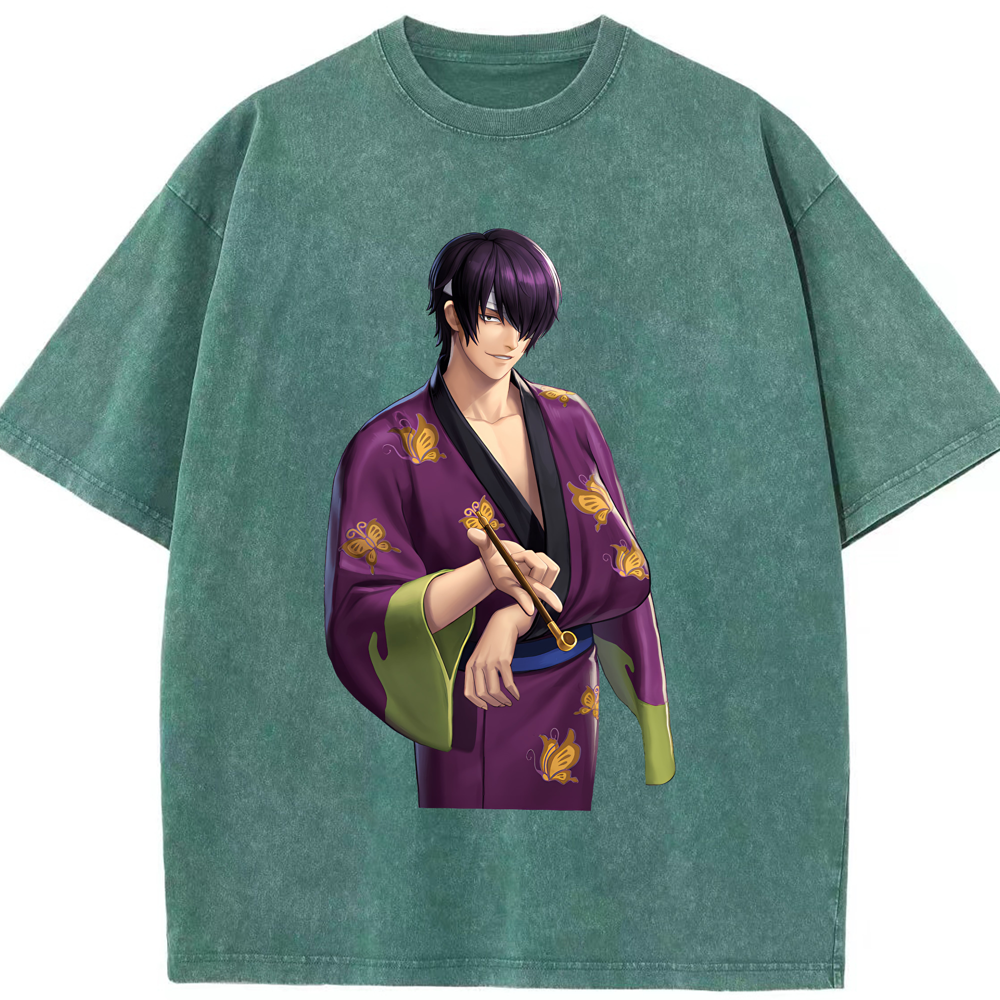 （画像用） ぎんたま 坂田銀時（さかたぎんとき） 神楽 志村新八（しむら しんぱち） GINTAMA Sakata Gintoki Kagura Shimura Shinpachi 綿100% ヴィンテージ風 半袖Tシャツ（フロントプリント）